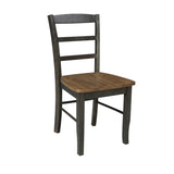 IC International Concepts International Concepts Set of 2 Madrid Ladderback Chairs, Hickory/Washed Coal IC International Concepts