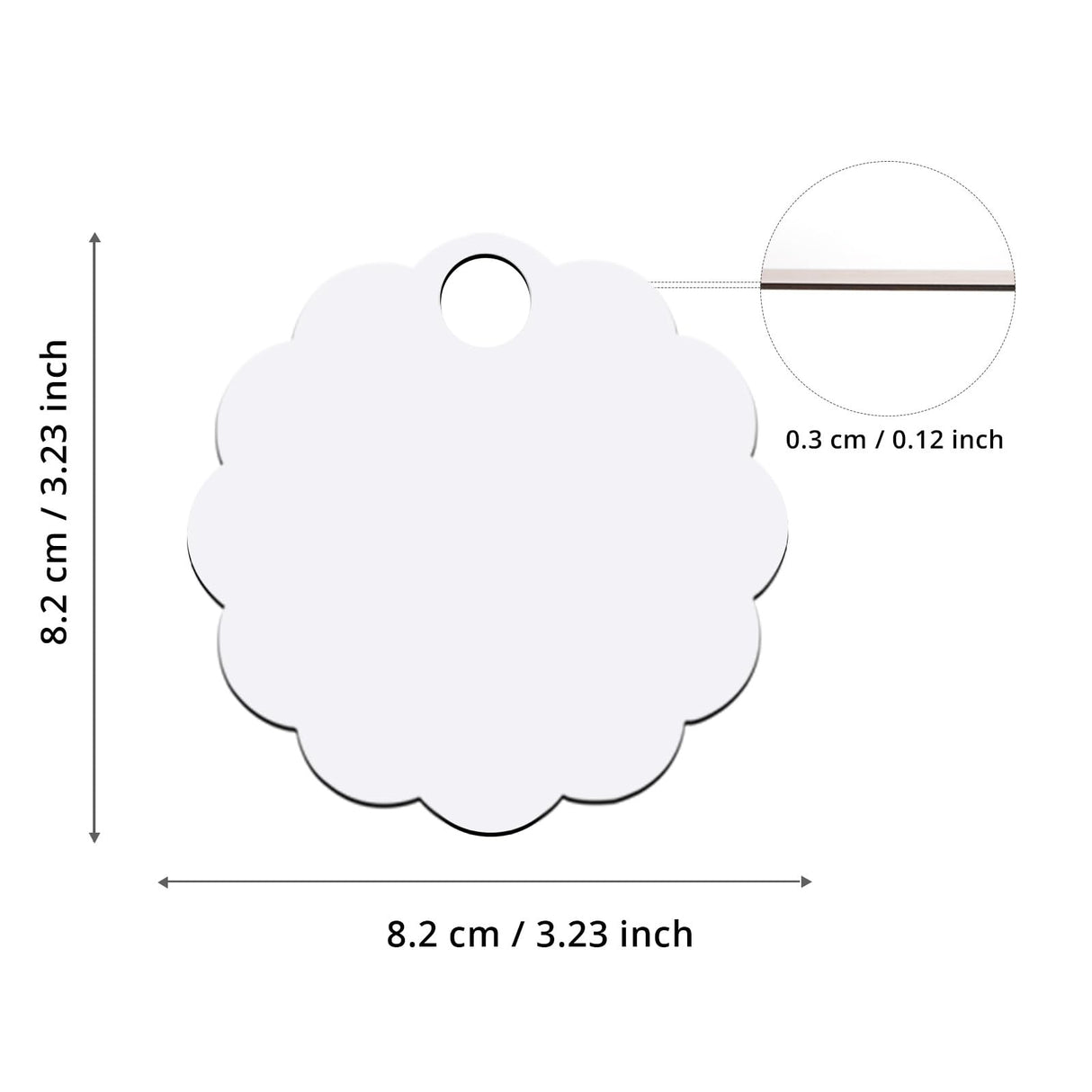 CraftPanel 30 PCS Sublimation Hardboard Name Plates Blanks for Stanley 40oz Cup Accessories Custom Name Tag, Sublimation Tumbler Lid Topper MDF Blank Tumbler Nameplates (Flower Round 3.2") CraftPanel