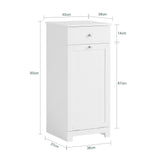 Haotian Bathroom Laundry Cabinet with Basket, Tilt-Out Laundry Hamper, Bathroom Storage Cabinet Unit with Drawer, White, BZR21-W SoBuy