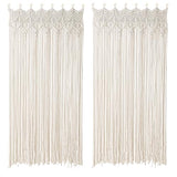 Osunnus Boho Macrame Curtain for Window Doorway Handmade Large Long Macrame Wall Hanging for Living Room Bedroom Bohemian Home Wedding Backdrop Decor, 2 Panels 79" L x 35" W Osunnus