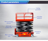 4m -16m Mobile Aerial Work Platform Self Propelled Scissor Lift Table Lift Portable Aerial Work Platform Electric Scissor Lift for Construction WoodArtSupply