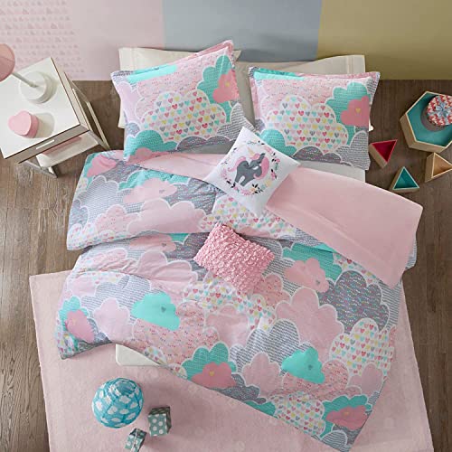 Intelligent Design Kids Comforter Vibrant Fun and Playful Unicorn Print Down Alternative All Season Children Bedding-Set, Girls Bedroom Décor, Twin/Twin XL, Cloud Pink with 2 dec pillows Intelligent Design