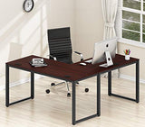 SHW Home Office 55"x60" Large L Shaped Corner Desk, 24" Deep, Cherry SHW