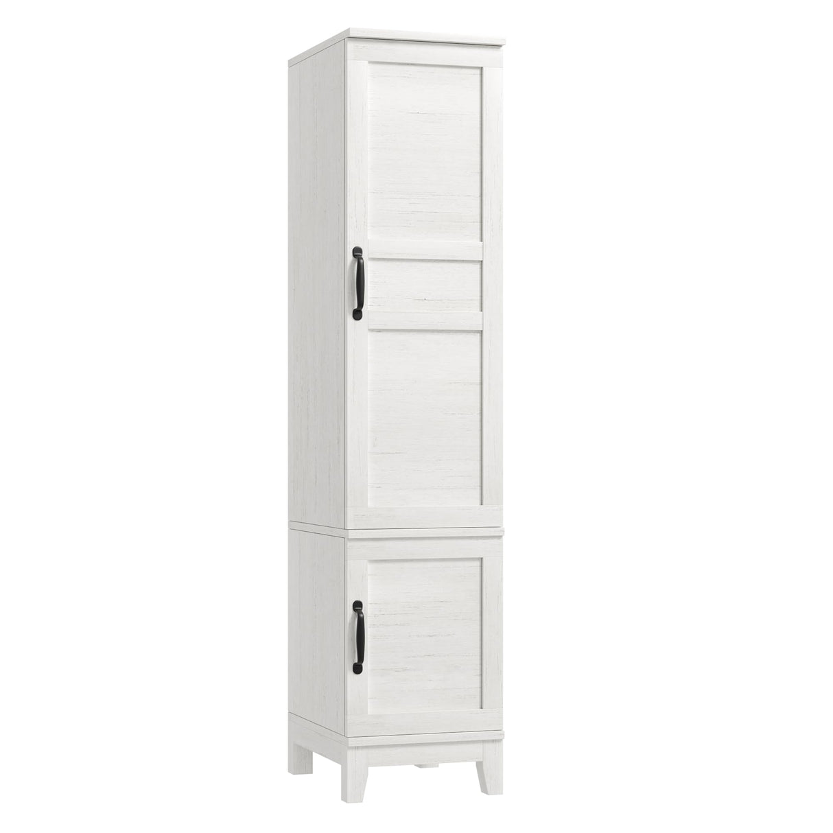 GarveeHome Armoire Wardrobe Closet with 2 Doors,72 in Wooden Wardrobe Cabinet with Hanging Rod, Narrow Tall Clothing Armoire Cabinet with 18 Adjustable Shelves for Bedroom, Clothes, Rustic White GarveeHome