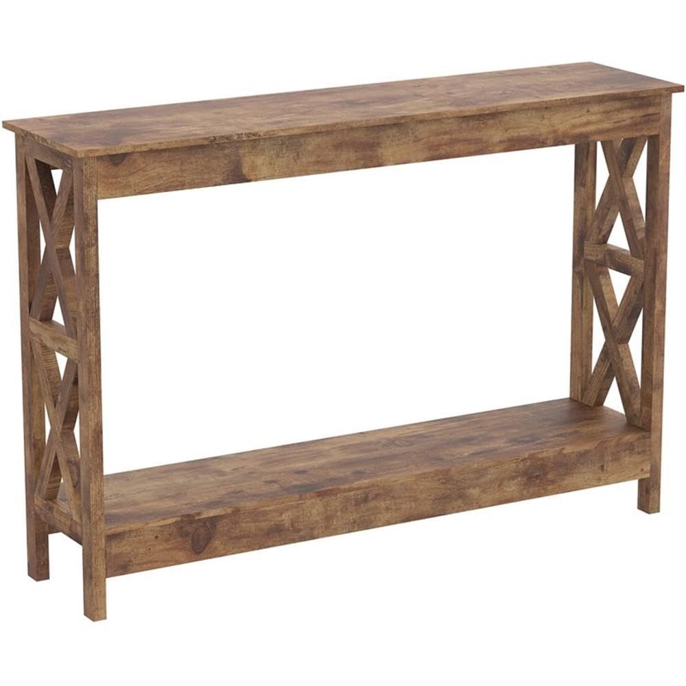 Safdie Console Table - Sturdy Rustic Console Tables for Entryway - Easy to Assemble - Narrow Entrance Table, Sofa Table, Entry Table, Hallway Table - Elegant Slim Farmhouse Window, Behind Couch Table Safdie