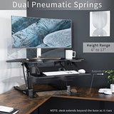 VIVO 43 inch Corner Height Adjustable Cubicle Stand Up Desk Converter, V Series, Quick Sit to Stand Tabletop Dual Monitor Riser Workstation, Black, DESK-V000VC VIVO