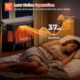 Kucreiheat Electric Fireplace Heater 23" w/Remote, 3D Flame Effects, 750/1500W Electric Heater Fireplace w/Timer, Overheat Protection, Energy Saving Electric Fireplace Stove for Indoor Use, Black Kucreiheat