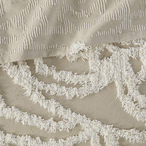 Madison Park Laetitia Lightweight 100% Cotton Quilt Set, Breathable Chenille Tufted, Shabby Chic Boho Medallion Design, Sham, Floral Ivory w/ Tassels, King/California King (104 in x 92 in) 3 Piece Madison Park