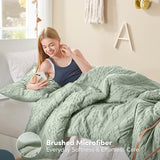 Comfort Spaces Twin/Twin XL Comforter Set for College Tufted Boho Dorm Comforter Set Twin XL Size, All Season Lightweight Bedding Set Soft, Matching Sham Sage Green 2 Piece Comfort Spaces