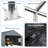 AirWire Carport, Heavy Duty Car Port 20x20 FT, Large Car Canopy with Roll-Up Windows & Side-Opening Door, Outdoor Portable Garage Reinforced Four-Hole Base for Car, Truck, Boat, Motorcycle AirWire