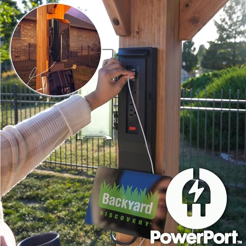 Backyard Discovery Arcadia 20 ft. x 9.5 ft. All Cedar Wooden Gazebo Pavilion with Hard Top Steel Slant Roof Backyard Discovery