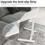 PUNCIA Adjustable Height Small Standing Desk Foldable Laptop Table with Stoppers - 90° Tiltable Rolling Computer Cart Portable Workstation Mobile Desk for Home Office Small Space Bedroom Dorm Study PUNCIA