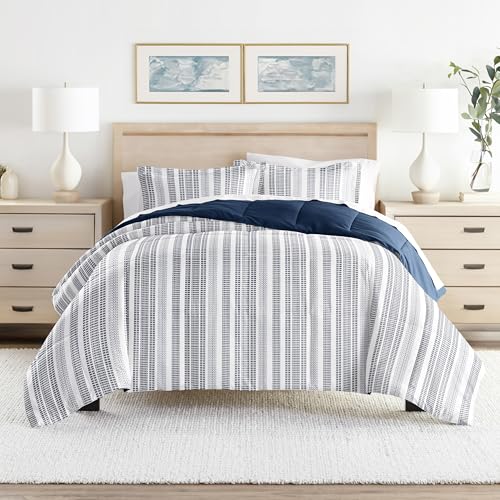 Linen Market Reversible Queen/Full Comforter Set (3 Piece) - Bring Luxury Home with Our Soft and Lightweight Down Alternative Comforters Queen Size - This Includes Your Comforter and 2 Pillow Shams Linen Market