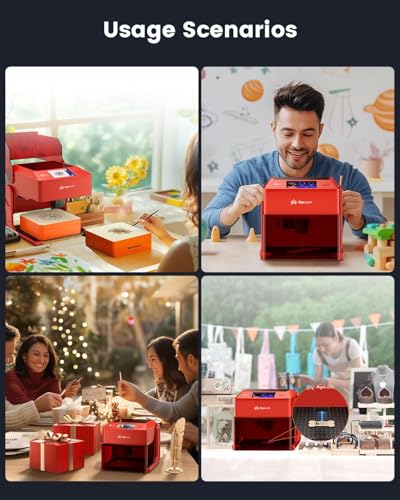AlgoLaser 5W Laser Engraver Machine: Portable & Smart with 3.5" Touch Screen, Hand Drawing/Wireless/SD Card/Offline Engraving, AlgoOS Self Developed System for Wood, Acrylic, Leather AlgoLaser