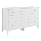 FOTOSOK White Dresser, Chest of Drawers, Modern 6 Drawer Double Dresser with Deep Drawers, Wide Storage Organizer Cabinet for Living Room, Hallway FOTOSOK