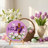 Nuberlic Lily Pattern Embroidery Kits for Beginner Adults, Cross Stitch Starter Kit with Embroidery Hoop Needles Threads Instruction -Easter Jesus