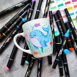 Ohuhu 30 Colors Acrylic Paint Pens : Dual Tips (Round & Fine) Acrylic Markers High Opacity Paint Markers Waterproof Lightfast for Rock Painting Easter Eggs Wood Glass Ceramic Canvas Ohuhu