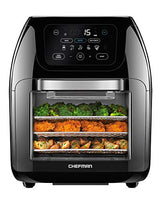 CHEFMAN Multifunctional Digital Air Fryer+ Rotisserie, Dehydrator, Convection Oven, 17 Touch Screen Presets Fry, Roast, Dehydrate, Bake, XL 10L Family Size, Auto Shutoff, Large Easy-View Window, Black Chefman