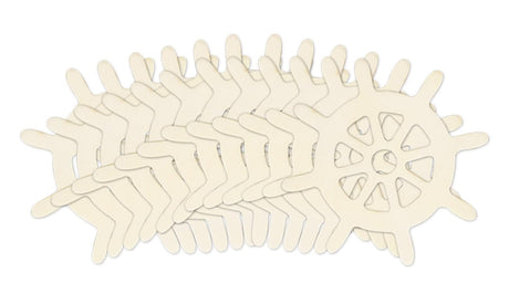 Craft Supply Nautical Ship's Wheel Wood Cutouts - Miniature Shape Natural Unpainted (3 Inches)- Set of 12, Brown, WS224O Craft Supply