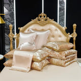 Queen Size 8-Piece Jacquard Comforter Set with Satin Sheets Set – Elegant Coordinated Bedding Collection for Bedroom Bedding_Dreamer