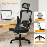 NEO Chair Ergonomic Office Desk Chair High Back Computer Gaming Mesh Chair with Comfy Task Adjustable Arms Lumbar Support Headrest Swivel for Home Office (Black) NEO CHAIR