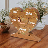 6" Personalized Wooden Heart Puzzle Made of Solid Oak, Custom Wooden Family Puzzle with Names (Design 1) Basic Fundamentals