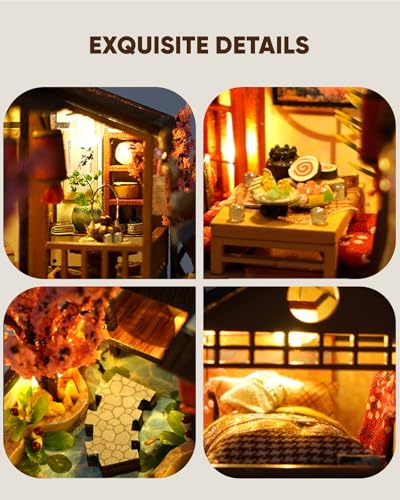 DIY Miniature House Kit, Mini House Kit for Beginners, DIY Dollhouse Kit for Adults to Build, Model Building Craft Diorama Kit, Ideal Gifts for Mothers Day Birthday Christmas(Japanese Garden House)