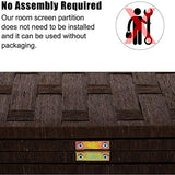 Meet Perfect 4-Panel Room Divider Privacy Screen,6 FT Wooden Woven Folding Screen,Foldable Mesh Wall Divider, Freestanding Room Partitions/Separator/Dividers Double-Weaved with Two-Way Hinges- Brown Meet perfect