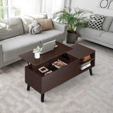 Lifetime Home Lift Top Coffee Table with Hidden Compartment - Modern Living Room Dining Table with Rising Tabletop Lifttop Desk for Apartment, Home, Condo Lifetime Home