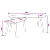 vidaXL Nesting Coffee Table 2 pcs, Side Tables with Solid Pine Wood Legs, Scandinavian Style End Table for Living Room, White vidaXL