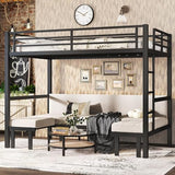 Bellemave Twin XL Over Twin XL Futon bunk Bed, Lower bunk can be Pulled Out in Three Sections, Loft Bed with Sofa for Teens, Adults, Bedroom, Black Bellemave