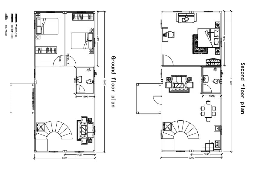 S.E.Q Double Story Fully Equipped Luxury prefab House, Expandable Container Villa with Balcony, Luxury Home, Stairs Fully Equipped 1 Kitchen 1 Bathroom bedrooms Free Bed Set - WoodArtSupply