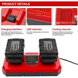 Dual Battery Charger Replace for M18 Milwaukee 6A Rapid Lithium Charger to Charge 14.4V-18V XC Lithium-ion Battery 48-59-1890 48-59-1812 48-11-1850 48-11-1820 48-11-1835 48-59-1802 Fancy Buying
