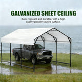 SAILARY Metal Carport 10x15 ft Heavy Duty Car Port Outdoor Canopy Steel Roof All-Weather Multi-Use Garage Shelter for Car, Boat, Tractor and Truck SAILARY
