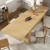 70.8"-110" Extendable Dining Table for 6-12 Person, Wooden Dining Room Table, Modern Extendable Table for Gatherings, Meeting for Small Kitchens, Dining Office Areas(Natural) Fingertip WD