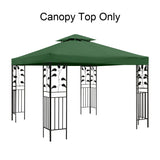Gazebo Replacement Canopy Roof - Double Tiered Canopy Cover, 10x10 FT (Blackish Green) frtzal