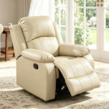 Trygoal Manual Recliner Chair, Nursery Rocking Chair, Leather Recliner Chair for Adults, Lazy Boy, Gaming Recliner wih Overstuffed Arms, Suitable for Home Theater, Living Room, Bedroom, Beige
