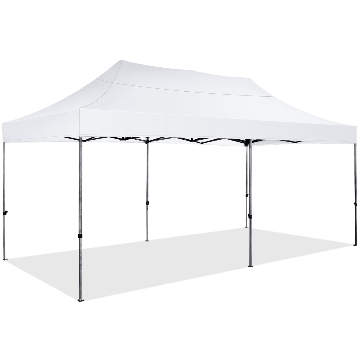 COBIZI 10x20 Pop Up Canopy without Sidewall,Heavy Duty Canopy UPF 50+ All Season Wind Waterproof Commercial Outdoor Wedding Party Tents for Parties Canopy Gazebo with Roller Bag(10 x 20 ft White) COBIZI