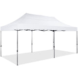 COBIZI 10x20 Pop Up Canopy without Sidewall,Heavy Duty Canopy UPF 50+ All Season Wind Waterproof Commercial Outdoor Wedding Party Tents for Parties Canopy Gazebo with Roller Bag(10 x 20 ft White) COBIZI