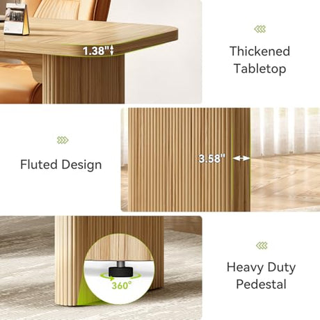LITTLE TREE 62-Inch Home Office Computer Desk, Large Writing Desk with Textured Double Base, 5 ft Conference Meeting Seminar Table for Office LITTLE TREE