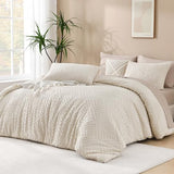 Andency Queen Comforter Set Beige, 3 Pieces Queen Size Comforter Sets Boho Cream Solid Bedding Set & Collections, All Season Tufted Farmhouse Bed Comforter Set (90x90 in Comforter & 2 Pillowcases) Andency