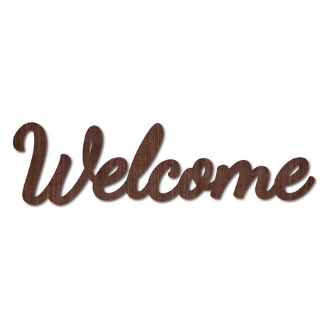 CREATCABIN Cutout Welcome Sign Wooden Wall Art Decor Wood Word Sculpture Signs Rustic Farmhouse For Housewarming Home Front Door Entryway Wall Decoration, Brown, 11.9 x 3.2inch CREATCABIN