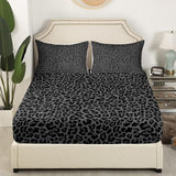 Erosebridal African Cheetah Sheet Set,Leopard Print Bed Sheets Set King Size for Kids Boys Girls,Grey Animal Skin Sheets,Wildlife Flat Fitted Sheet with 2 Pillowcases Deep Pockets Erosebridal