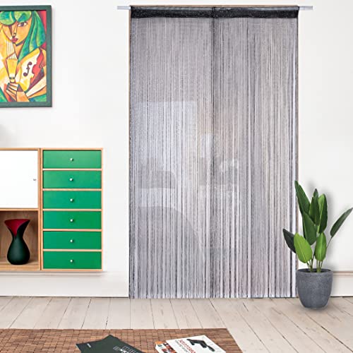 Vagasi 2 Pack Beaded Curtain 39 x 79 Inch String Curtains for Doorways Room Divider Curtains Boho Hippie Room Decor Closet Curtains Hanging for Hallway, Party, Black Vagasi