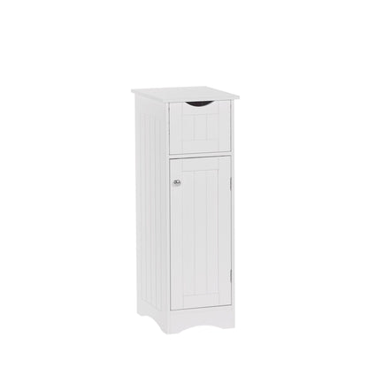 RiverRidge Slim, White Ashland Cabinet with Drawer - WoodArtSupply