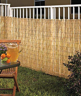 Master Garden Products RF-6 Natural Woven with Black Nylon Coated Wire, 6'H x 14'L Reed Fence, Yellow Master Garden Products