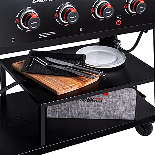 Royal Gourmet GB8003 8-Burner Propane Gas Grill with Foldable Side Tables, Large Propane BBQ Grill with Porcelain-Enameled Steel Wire Grates for Outdoor Party or Backyard Grilling, Black Royal Gourmet