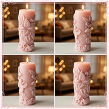 Candle Molds for Candle Making Flower Molds for Candles Resin 3D Lily Embossed Candle-Mold for Candles Making DIY Craft Wedding Party