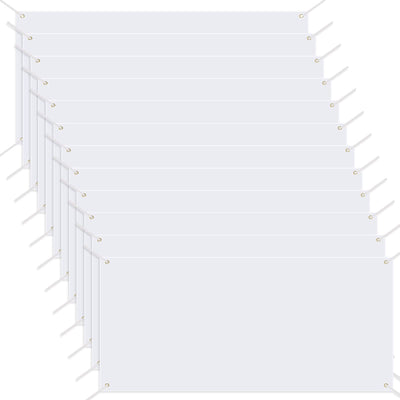 Shimeyao 12 Pcs 2 x 4 ft Sublimation First Day of School Banner Blank White Banner with Rope Paintable Shower Party Decoration Large Polyester Wedding Sign DIY Business Material Indoor Outdoor