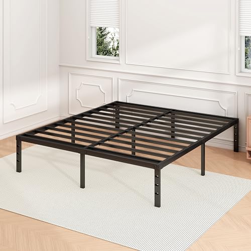 Hafenpo 12 Inch Full Bed Frame - Sturdy Metal Platform Full Size, No Box Spring Needed, Heavy Duty, Easy Assembly, Strong Bearing Capacity, Under Bed Storage, Black Hafenpo